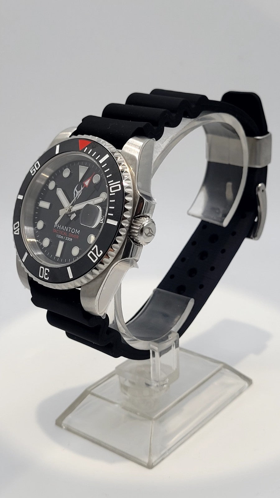 NH35 Phantom Tactical Diver  Automatic Sapphire Rubber Black Watch 10ATM 8