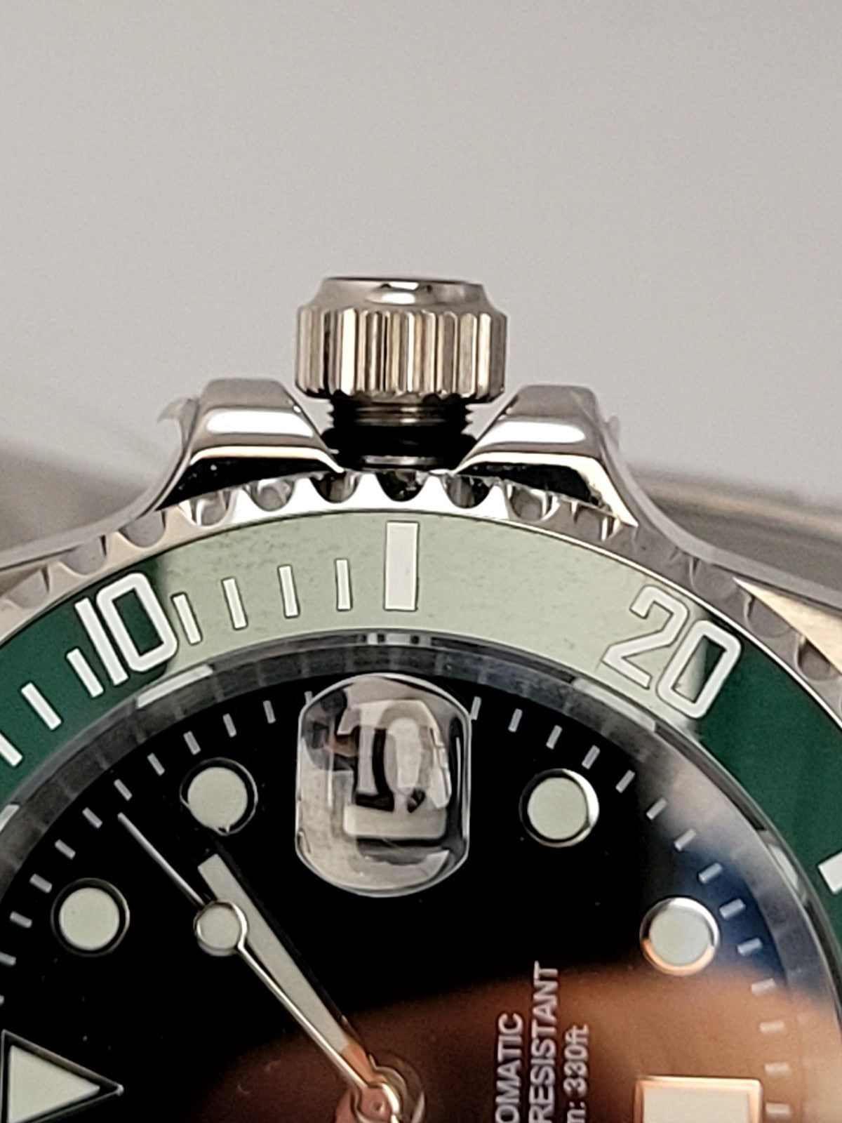 Quality Automatic Luxury Divers Watch Black Green 'Kermit'  Seiko TMI NH35 13