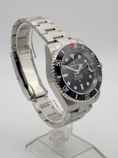 Poseidon Luxury Black Seiko Mod TMI NH35a Automatic Movement Divers Watch Japan13