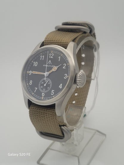 Mens Military Pilots Watch. 200M. 24HR Indicator. VH60 Japan Movt. Choice Strap.0