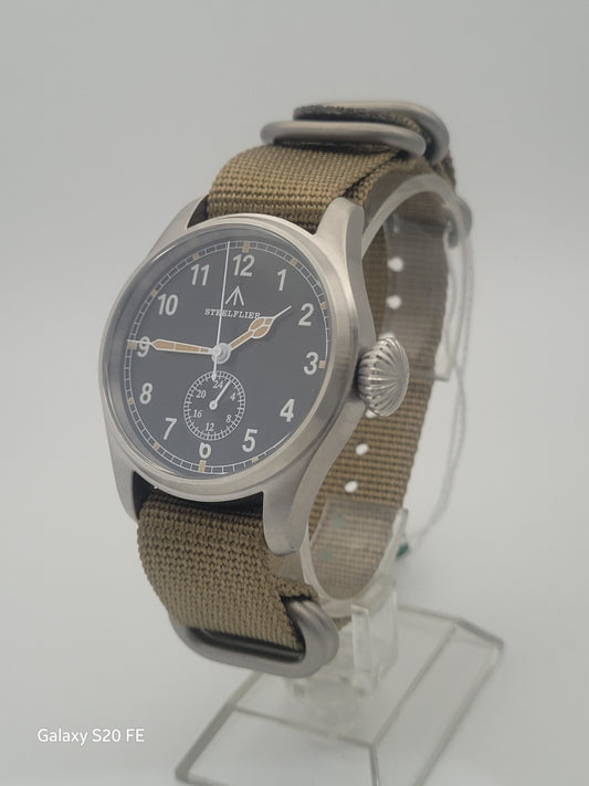 Mens Military Pilots Watch. 200M. 24HR Indicator. VH60 Japan Movt. Choice Strap.0