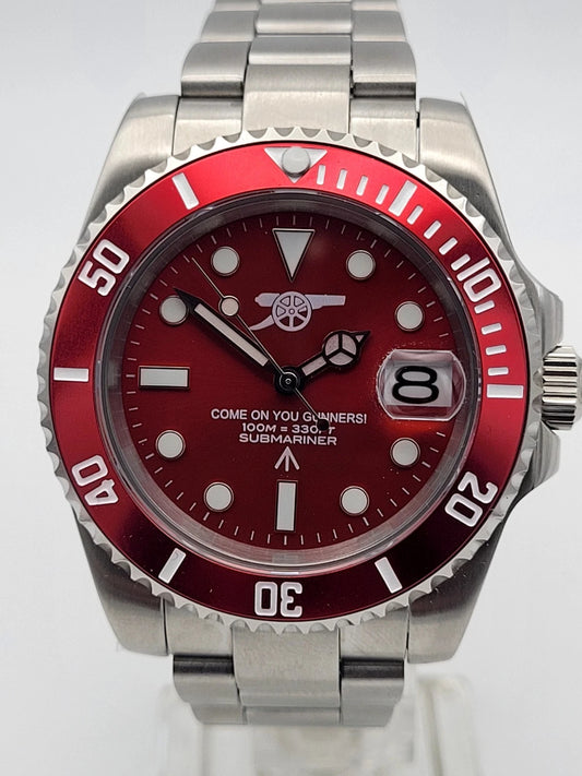 New Arsenal Football Club 'COME ON YOU GUNNERS' Nh35 Seiko TMI Auto Movt WATCH