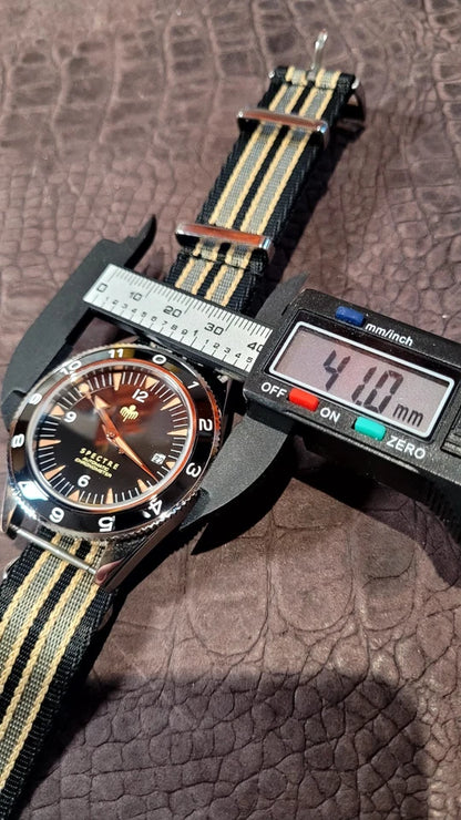 New Bond Automatic Dive Watch 41mm Sapphire Steel Black Dial 100m SPECTRE UK