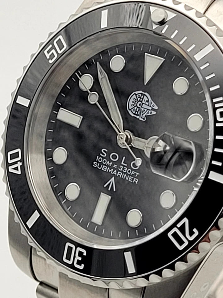 BLACK SOLO Automatic Divers Watch. Sapphire Ceramic 100m Star Wars