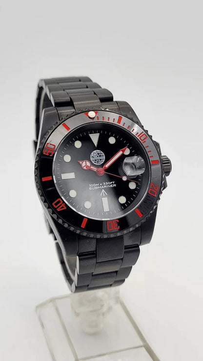 Black Atomatic Divers Watch STAR WARS DARTH VADER Ceramic Bezel Sapphire Glass