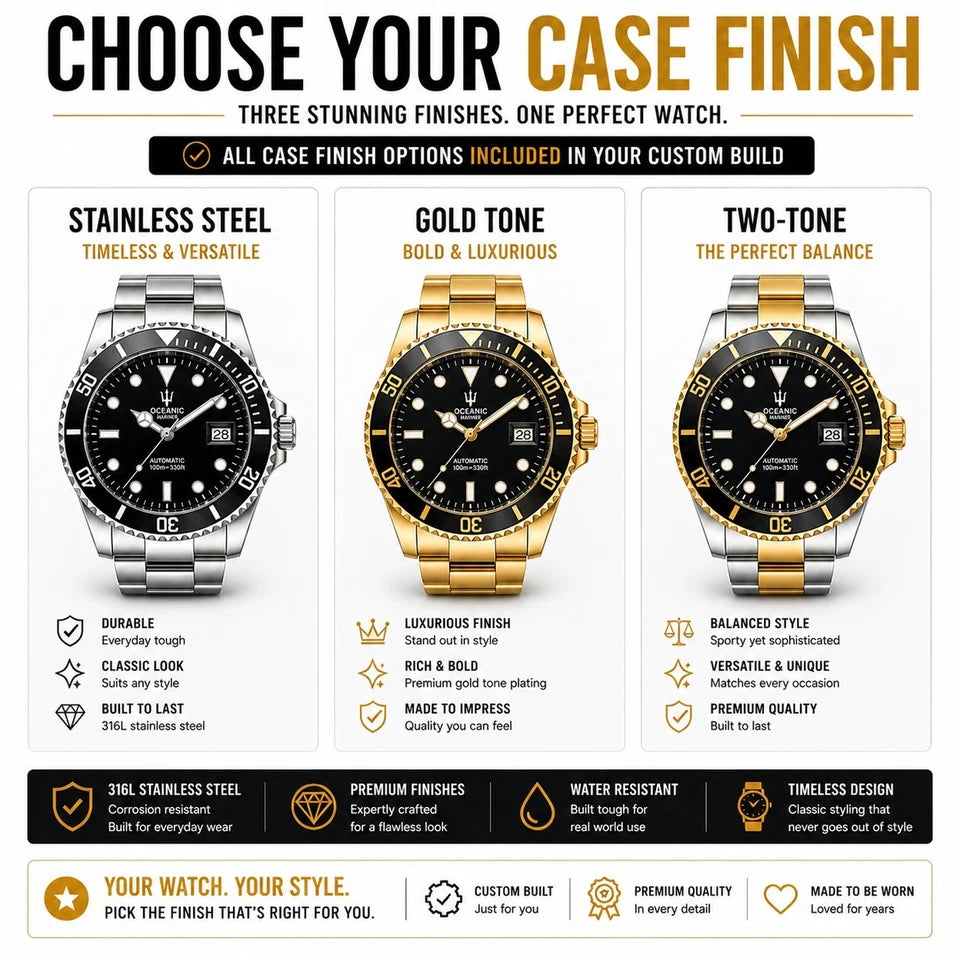 Custom Automatic Dive Watch Build Your Own NH35 / Miyota Sapphire 100M UK Seller