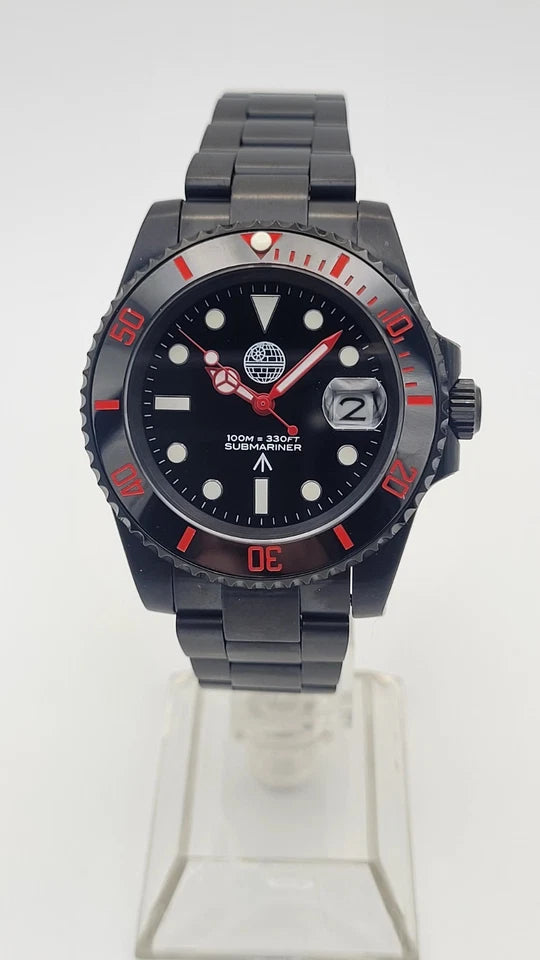 Black Atomatic Divers Watch STAR WARS DARTH VADER Ceramic Bezel Sapphire Glass
