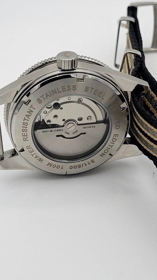 New Bond Automatic Dive Watch 41mm Sapphire Steel Black Dial 100m SPECTRE UK